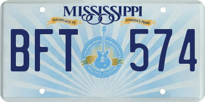 MS license plate BFT574