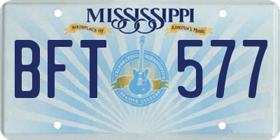 MS license plate BFT577