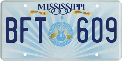 MS license plate BFT609