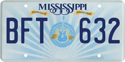 MS license plate BFT632