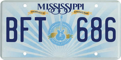 MS license plate BFT686