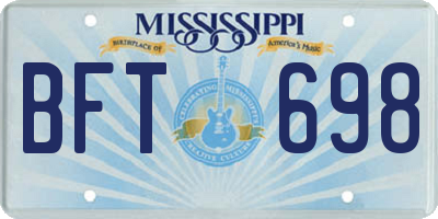 MS license plate BFT698