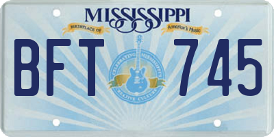 MS license plate BFT745