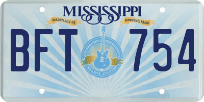 MS license plate BFT754