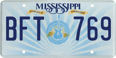MS license plate BFT769