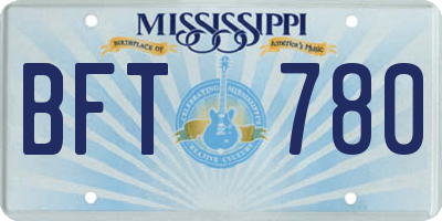 MS license plate BFT780