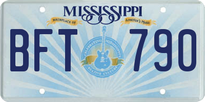 MS license plate BFT790