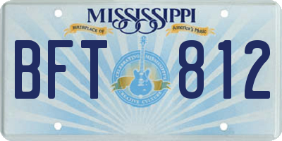 MS license plate BFT812