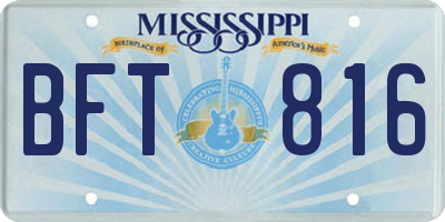 MS license plate BFT816