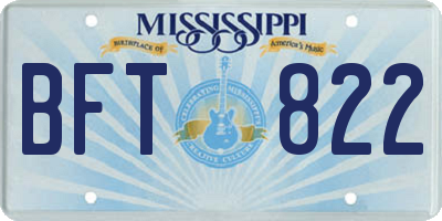 MS license plate BFT822