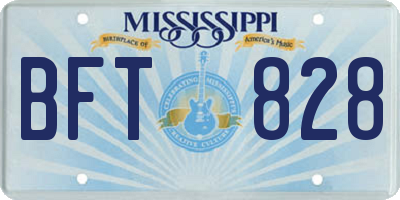 MS license plate BFT828