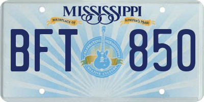 MS license plate BFT850