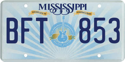 MS license plate BFT853