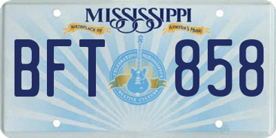 MS license plate BFT858
