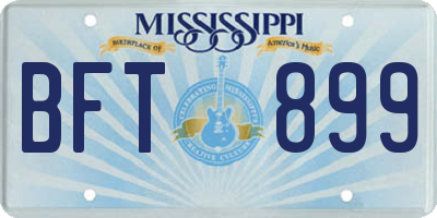 MS license plate BFT899