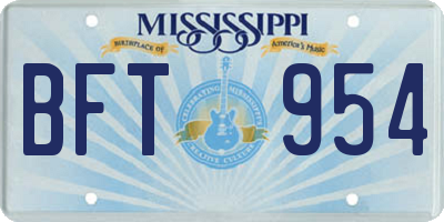 MS license plate BFT954
