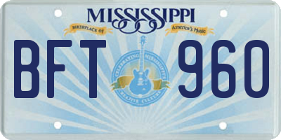 MS license plate BFT960
