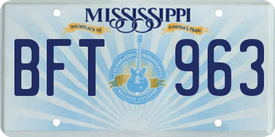 MS license plate BFT963