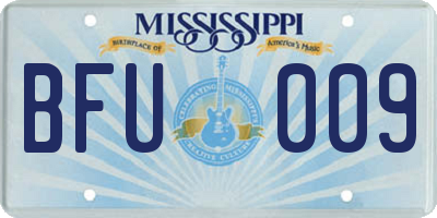 MS license plate BFU009