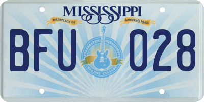MS license plate BFU028
