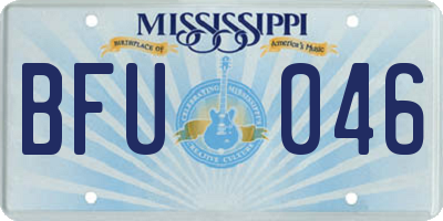 MS license plate BFU046