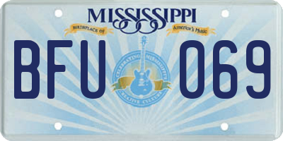 MS license plate BFU069