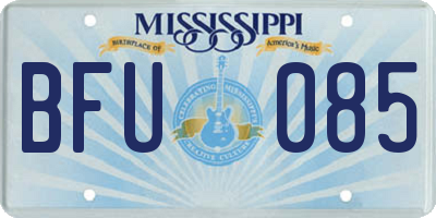 MS license plate BFU085