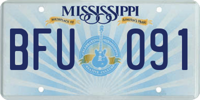 MS license plate BFU091