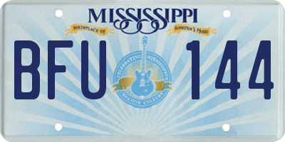 MS license plate BFU144