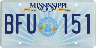 MS license plate BFU151