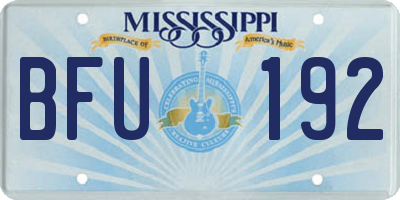MS license plate BFU192