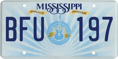 MS license plate BFU197