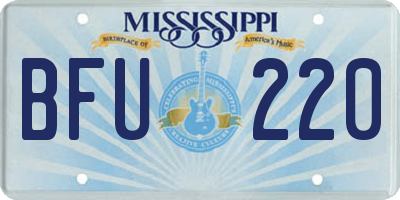 MS license plate BFU220