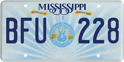MS license plate BFU228