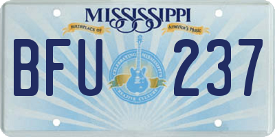 MS license plate BFU237