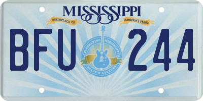 MS license plate BFU244
