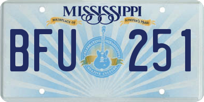 MS license plate BFU251