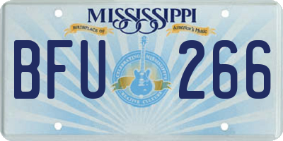 MS license plate BFU266