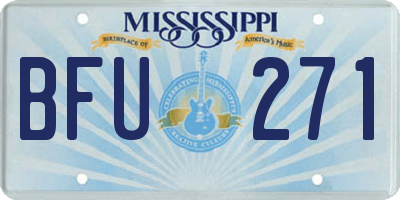 MS license plate BFU271