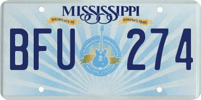 MS license plate BFU274