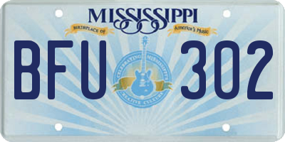 MS license plate BFU302