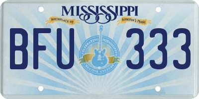 MS license plate BFU333