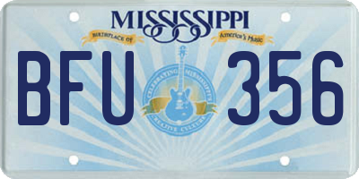 MS license plate BFU356