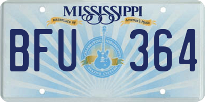 MS license plate BFU364