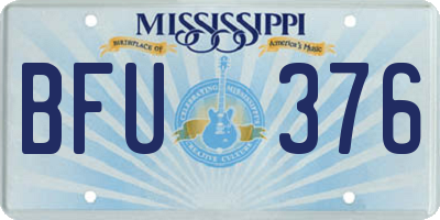MS license plate BFU376
