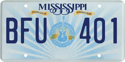 MS license plate BFU401