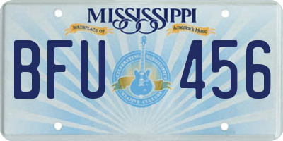 MS license plate BFU456