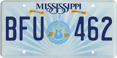 MS license plate BFU462