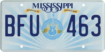 MS license plate BFU463