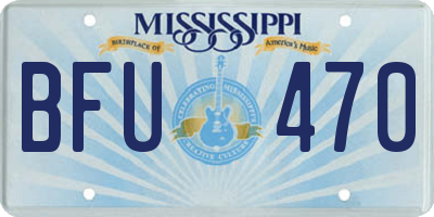 MS license plate BFU470